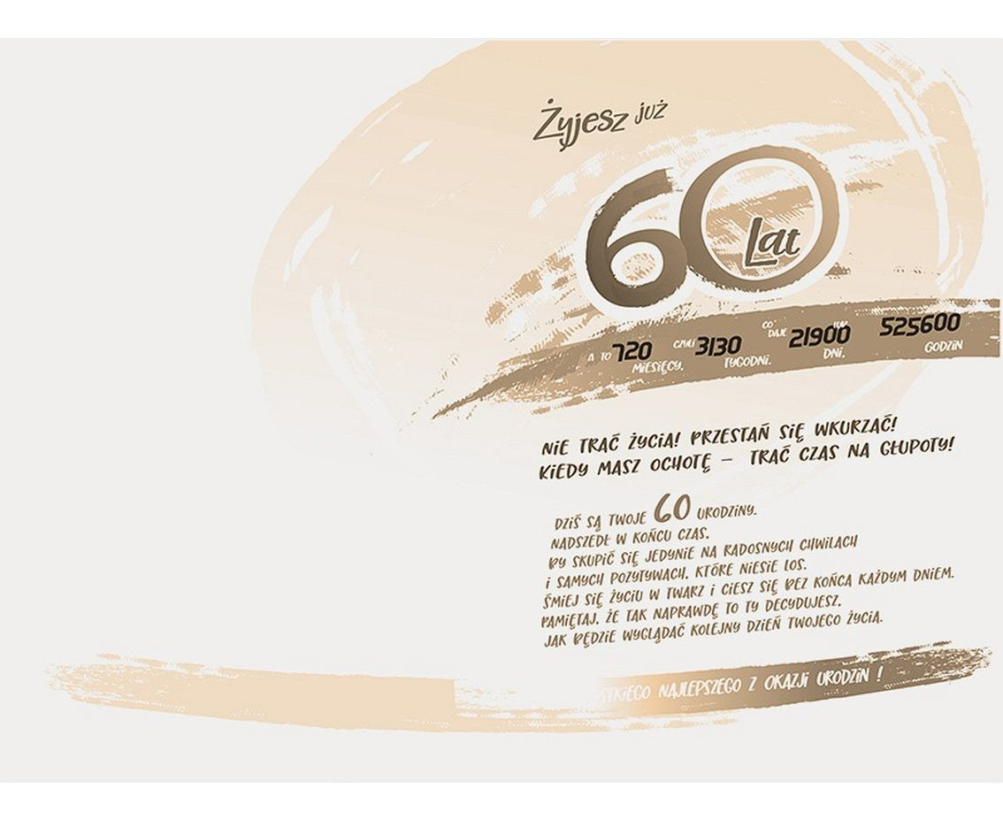 Birthday Card 60th Birthday, Numbers, 13x20,5 cm